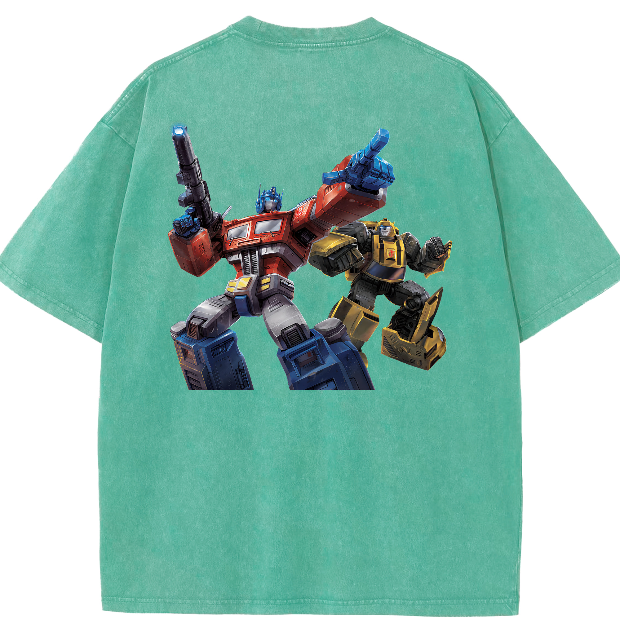 （画像用） Transformers トランスフォーマー 綿100% ヴィンテージ風 半袖Tシャツ（背面プリント）